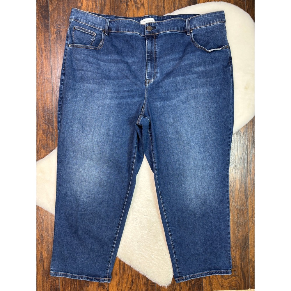 Lane Bryant Girlfriend Straight Jeans 28 Medium Wash High-Rise Flex Magic Womens